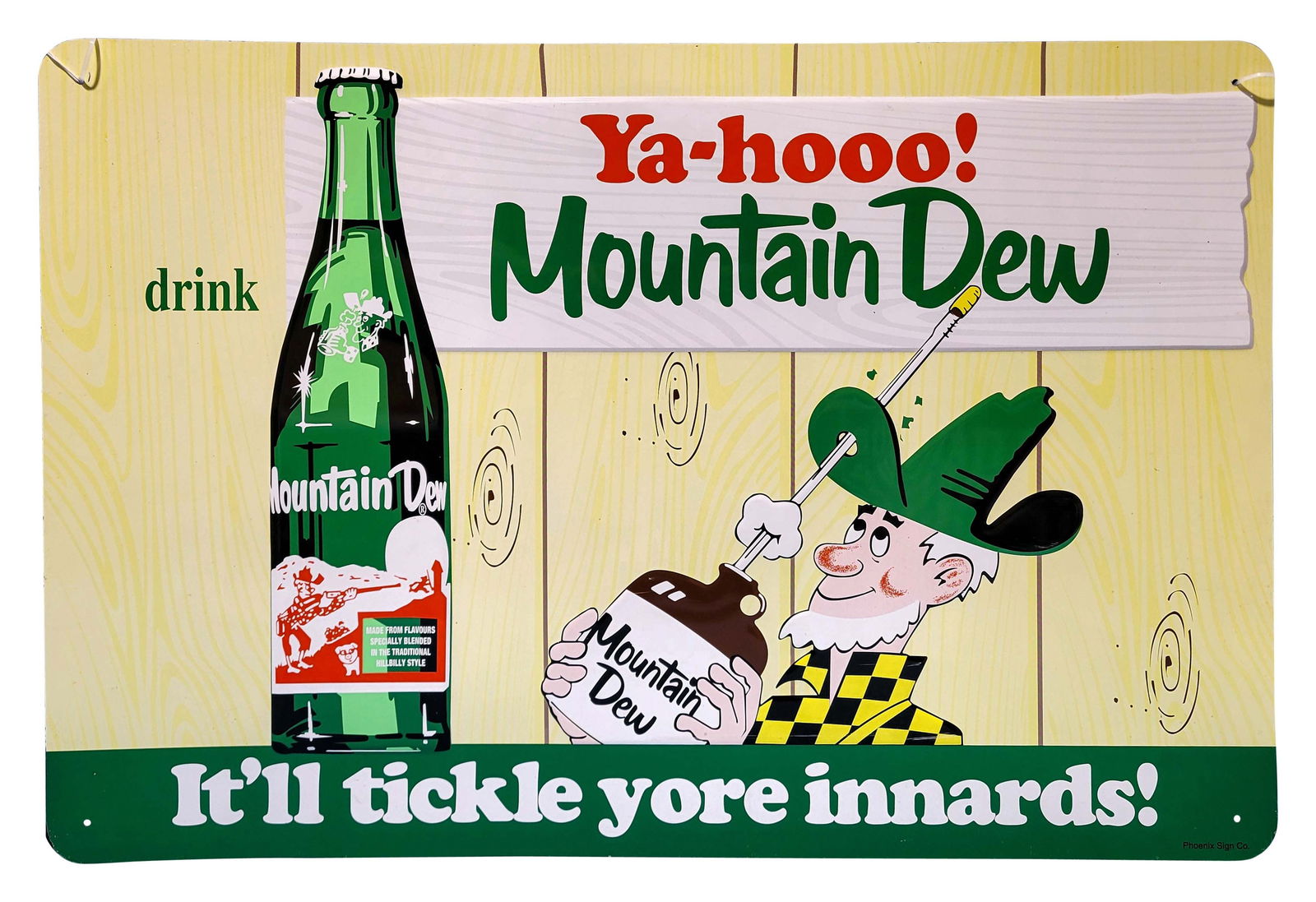 Ya-hoo! Mountain Dew Single Sided Embossed Metal Sign (1 of 2)