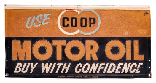 Use Co-Op Motor Oil Embossed SST Sign w/ Logo