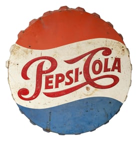 Huge Pepsi Cola Bottling Plant Bottle Cap Sign