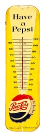 Pepsi Cola "Have a Pepsi" SST Thermometer w/ Bottlecap Logo