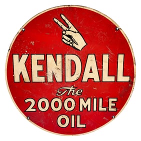24" Kendall The 2000 Motor Oil Double Sided Metal Sign