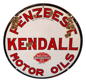 23.5" Kendall Penzbest Motor Oils Double Sided Porcelain Sign