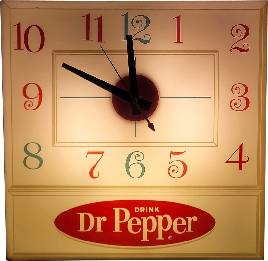 Drink Dr Pepper 15" Lighted Pam Advertising Clock (1 of 3)