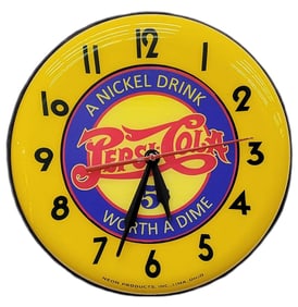 Pepsi-Cola A Nickle Drink Worth a Dime Electric Light Up Clock