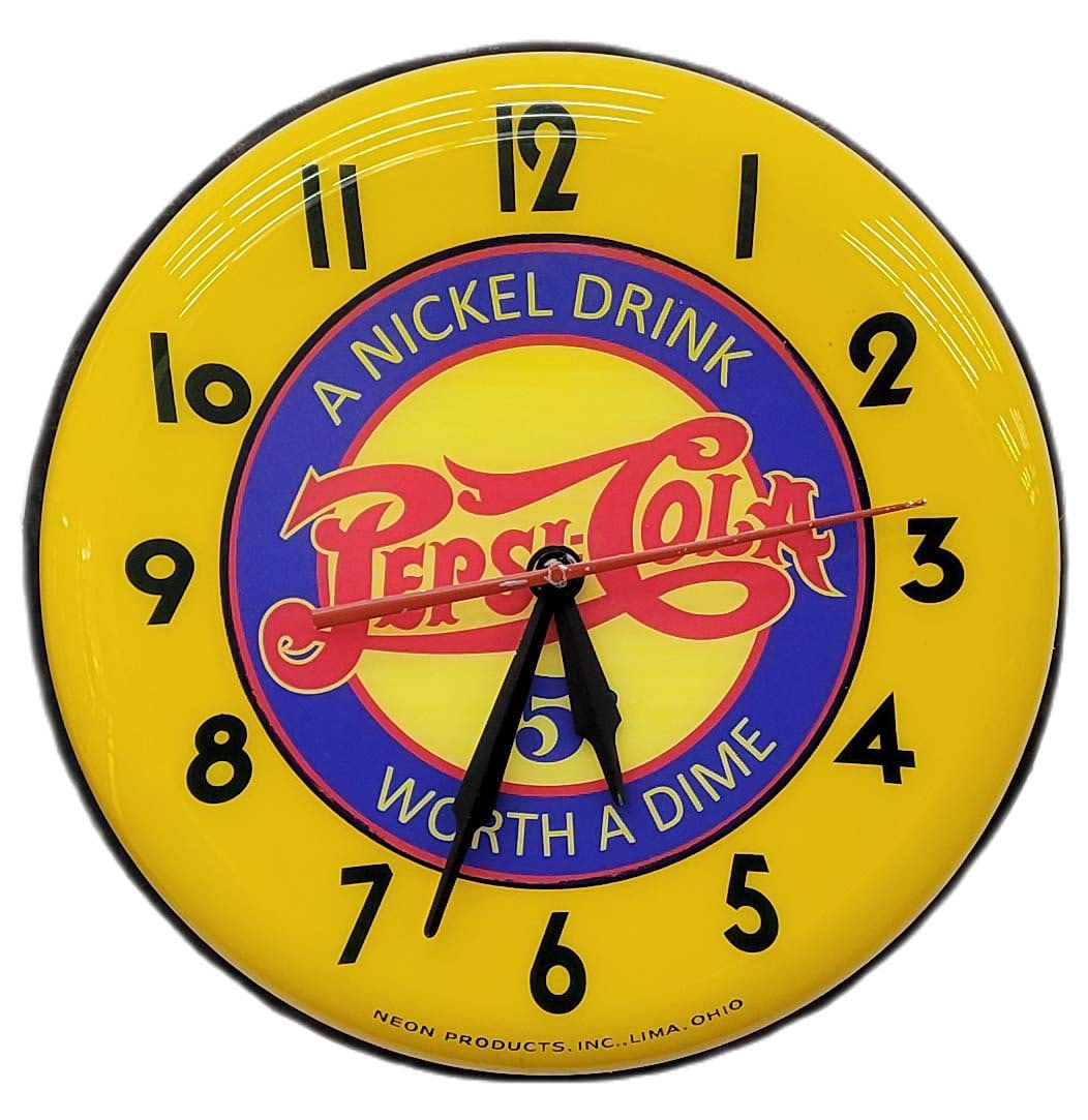 Pepsi-Cola A Nickle Drink Worth a Dime Electric Light Up Clock (1 of 3)