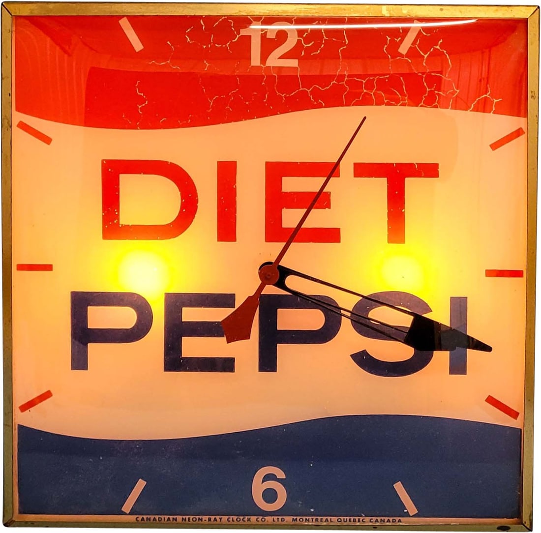 Rare Diet Pepsi Electric Light Up Clock (1 of 4)