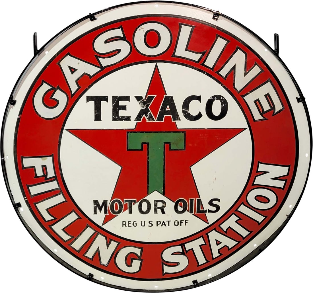 Texaco Gasoline Filling Station Single Sided Porcelain Sign (1 of 2)