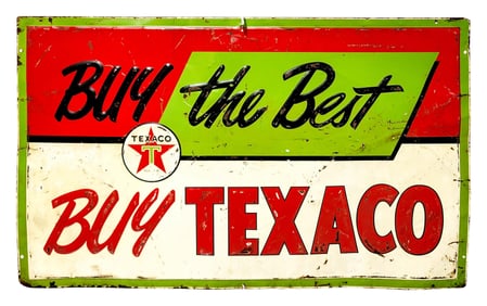 Buy The Best Buy Texaco Single Sided Metal Embossed Sign