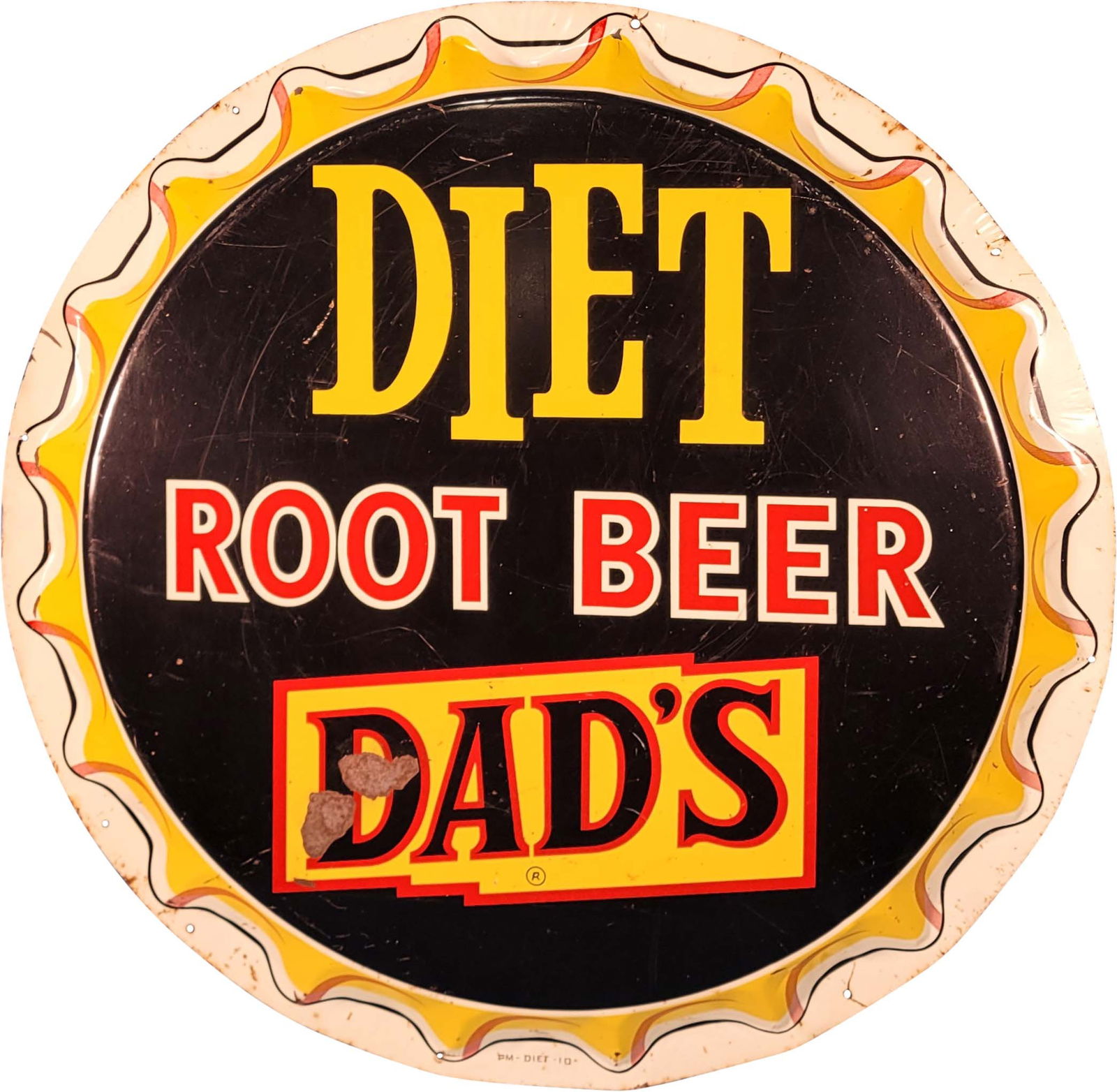 29" Dad's Diet Root Beer Bottle Cap Sign (1 of 4)