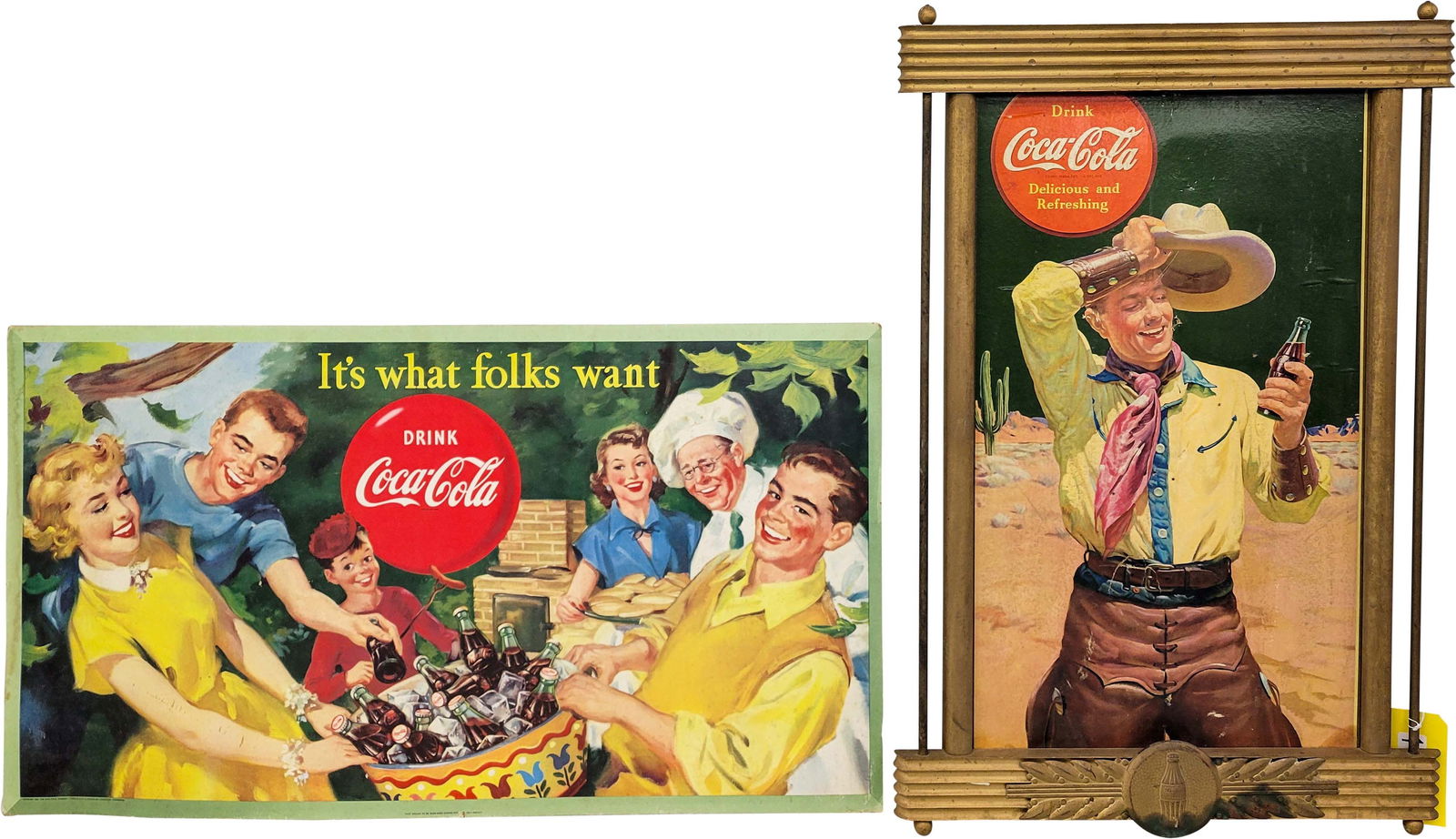 Lot of Two Coca-Cola Cardboard Signs (1 of 6)