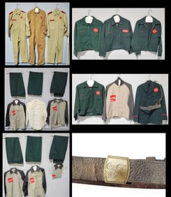 Lot of Coca Cola Uniforms With Hats, Belts, and Shirts