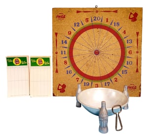 Coca Cola advertising collectibles lot with pretzel bowl