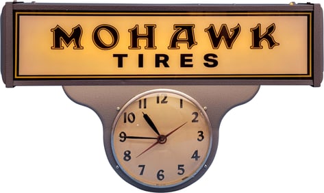 Mohawk Tires Light Up Clock