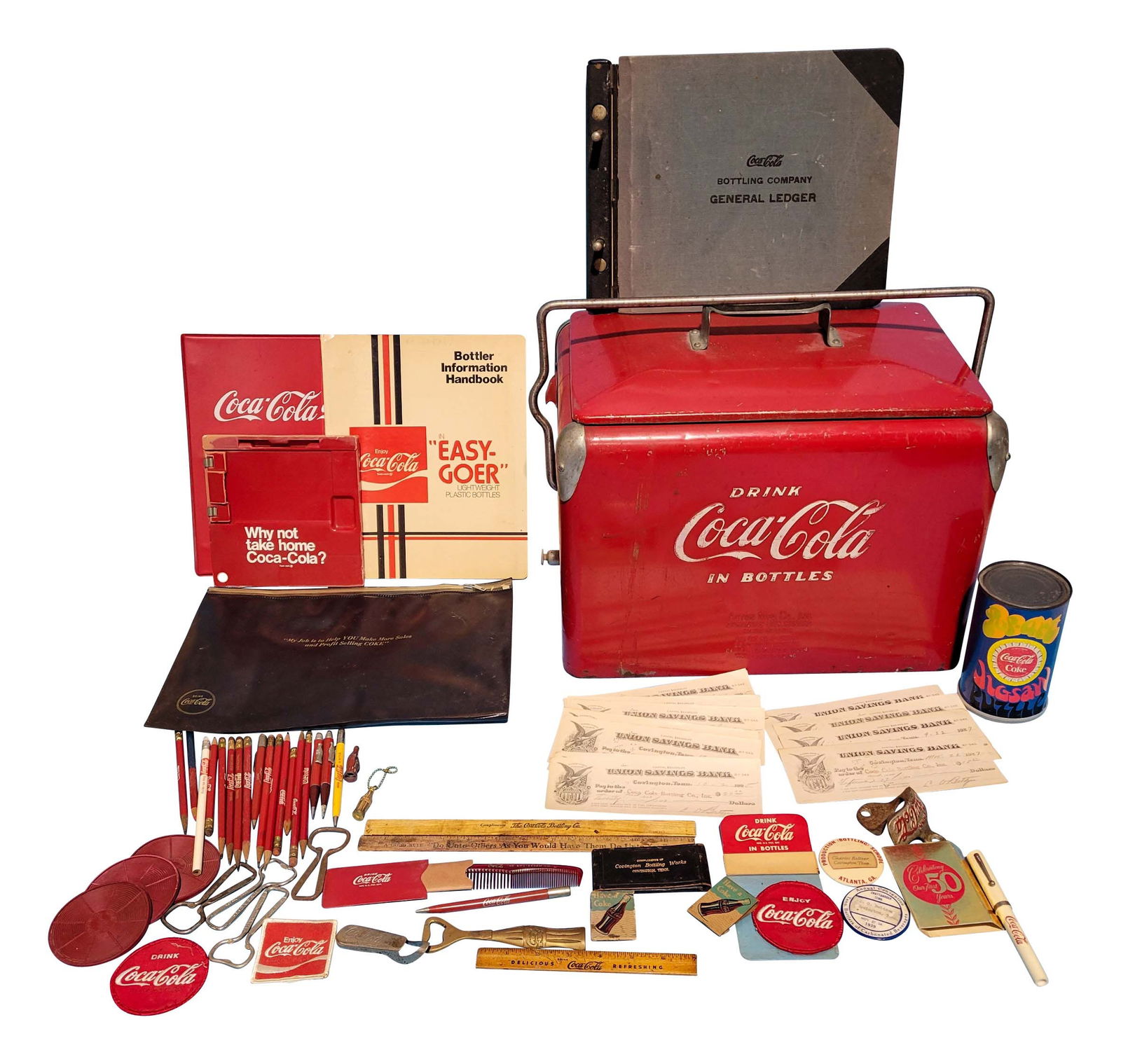 Coca Cola cooler and collectibles lot (1 of 6)