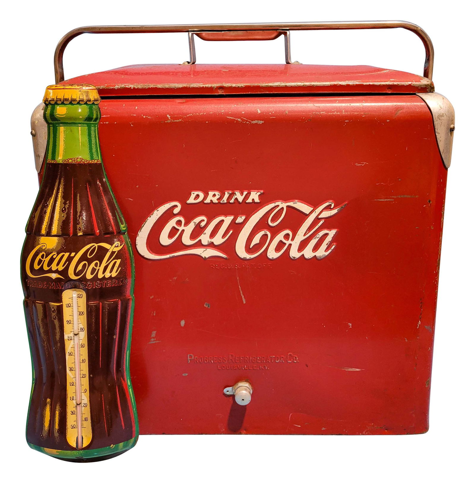 Drink Coca- Cola Embossed Cooler and Coca-Cola Thermometer (1 of 3)