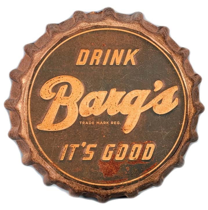 12" Drink Barq's Embossed Metal Bottle Cap Sign (1 of 2)