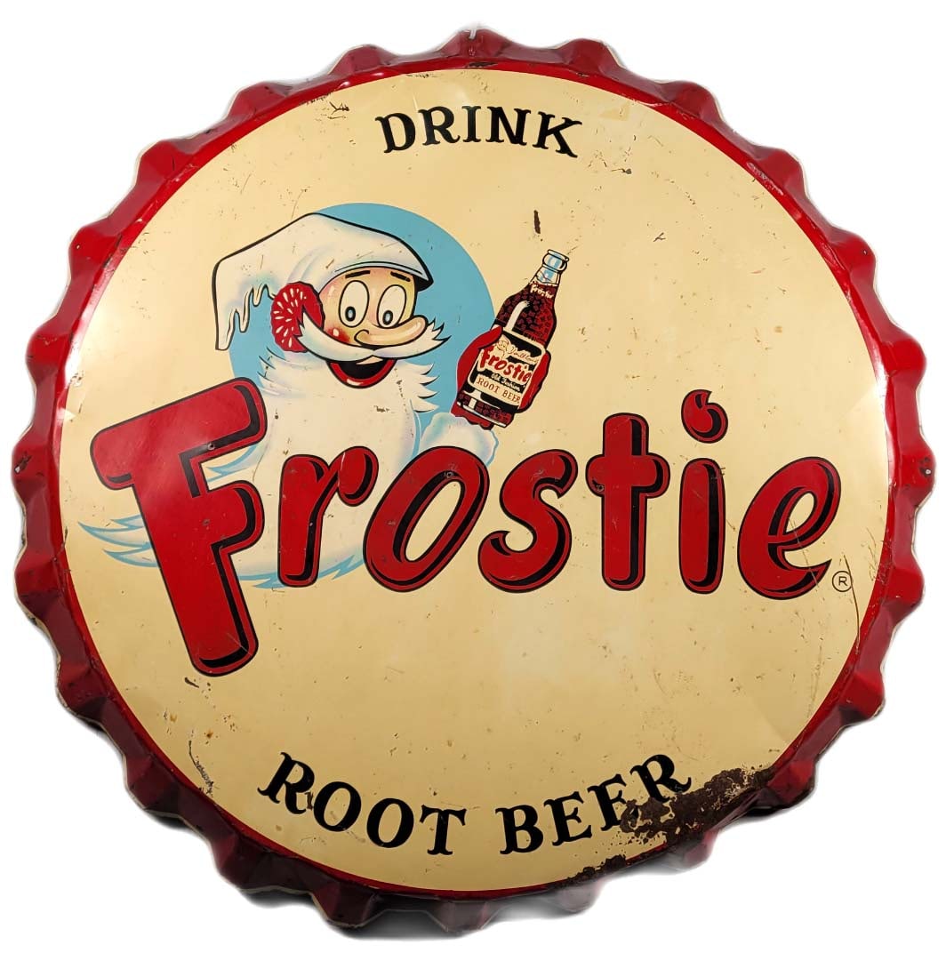 39" Drink Frostie Root Beer Bottle Cap Sign (1 of 4)