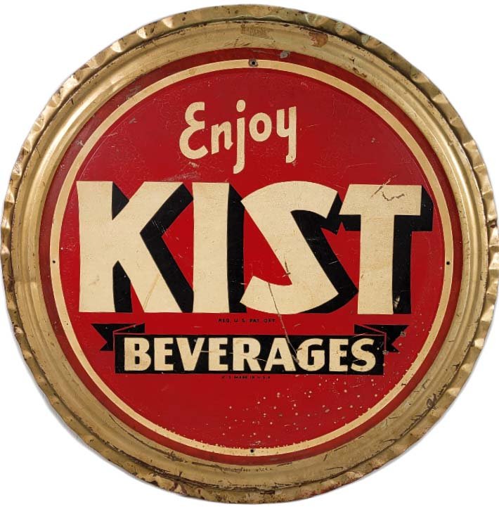 36" Enjoy Kist Beverages Bottle Cap Sign (1 of 5)