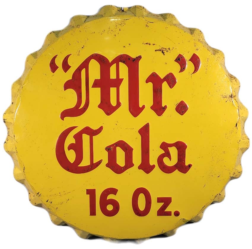 39" Mr. Cola 16 oz Embossed Bottle Cap Sign (1 of 4)