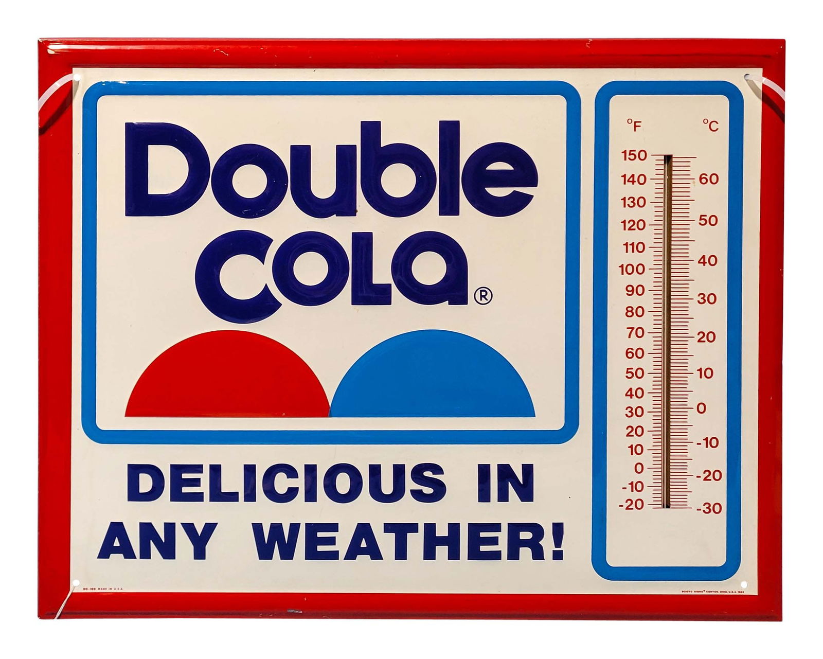 Double Cola Embossed Metal Thermometer (1 of 2)