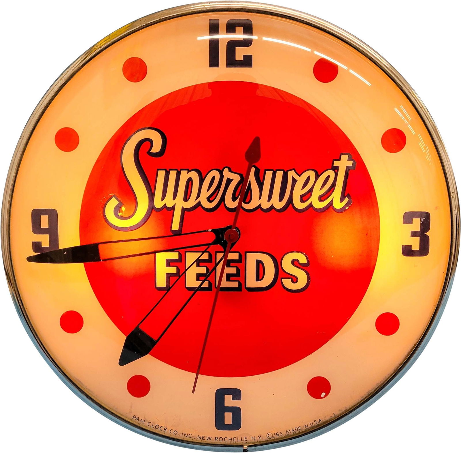 14.5" Supersweet Feeds Electric Light Up Pam Clock (1 of 4)