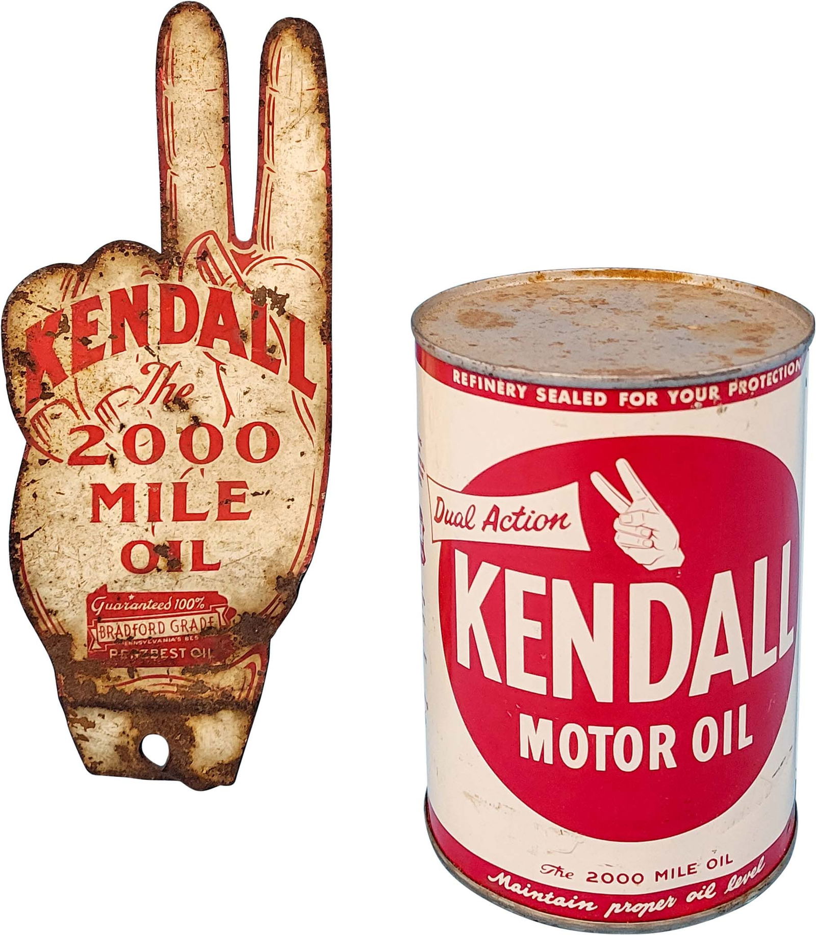Kendall Lubester Hand Sign and Kendall Motor Oil Can (1 of 1)
