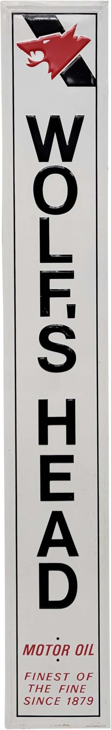 Wolf's Head Motor Oil Embossed Single Sided Tin Sign (1 of 3)