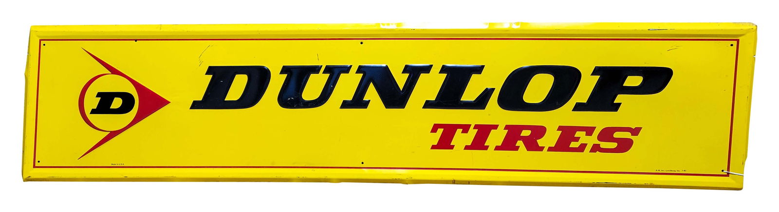 1983 Dunlop Tires Embossed SST Sign w/ Logo (1 of 2)