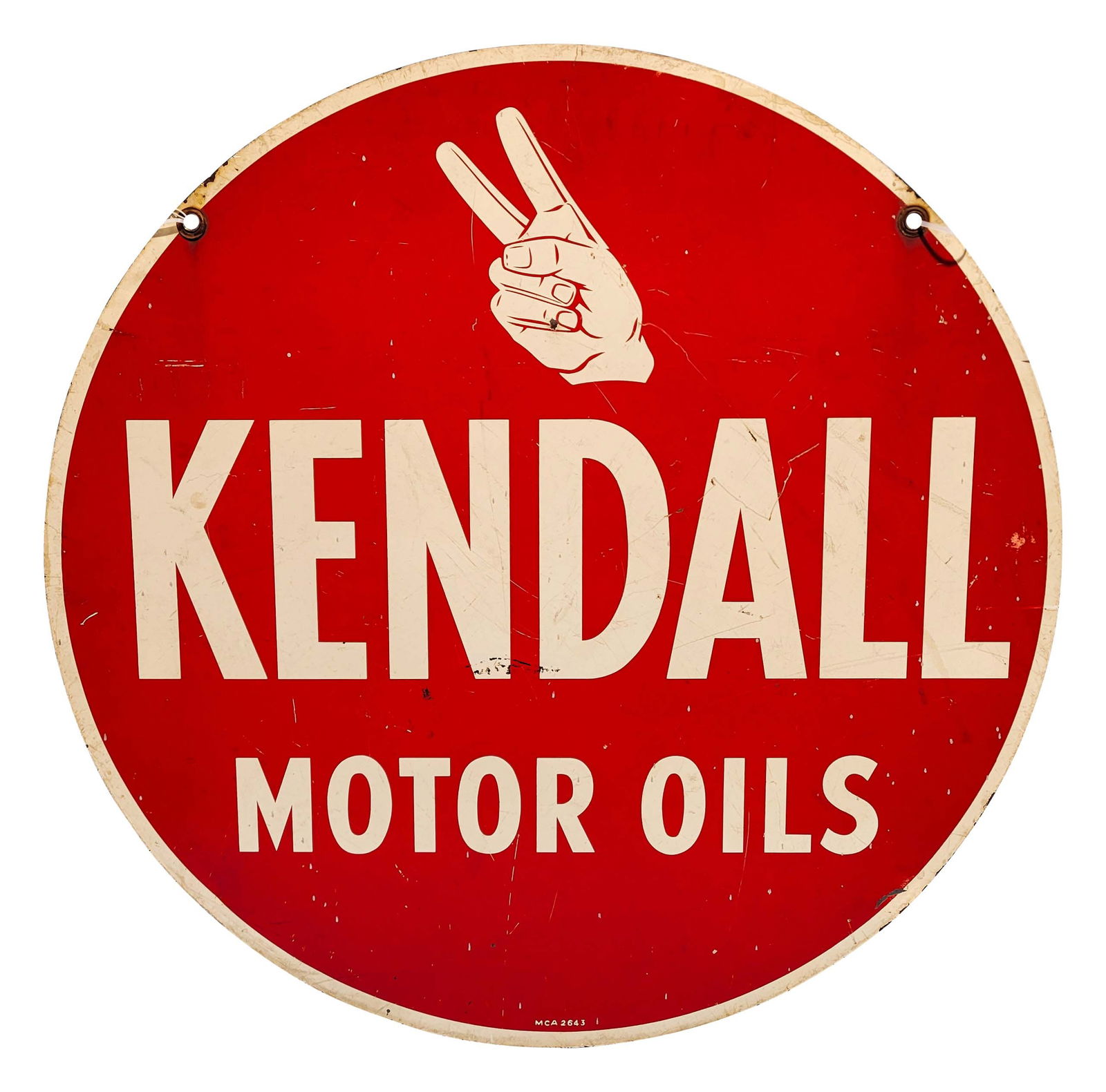 24" Kendall Motor Oil Double Sided Metal Sign (1 of 2)