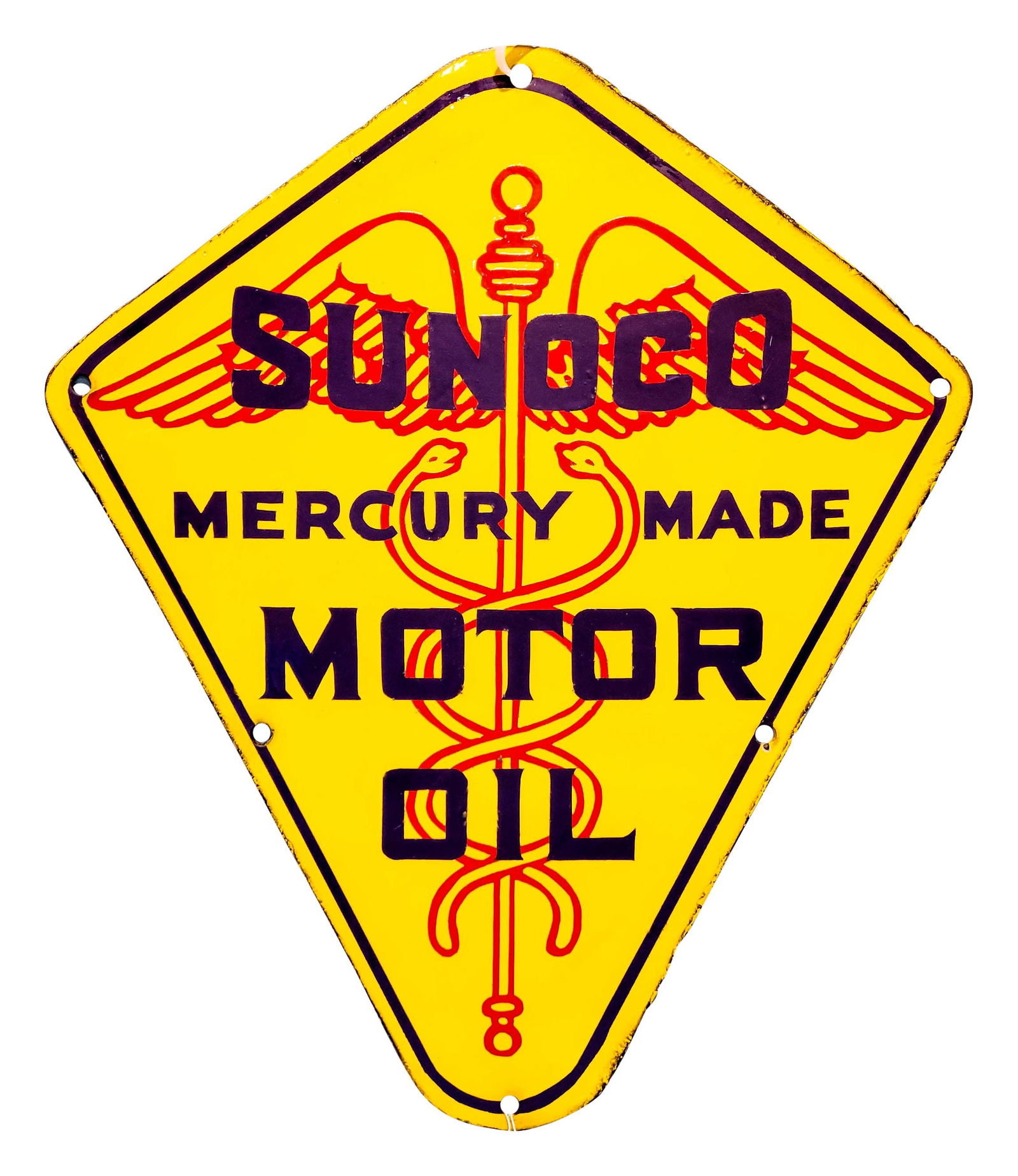 Scarce Sunoco Mercury Made Motor Oil "Kite" Tanker Truck Sign (1 of 2)
