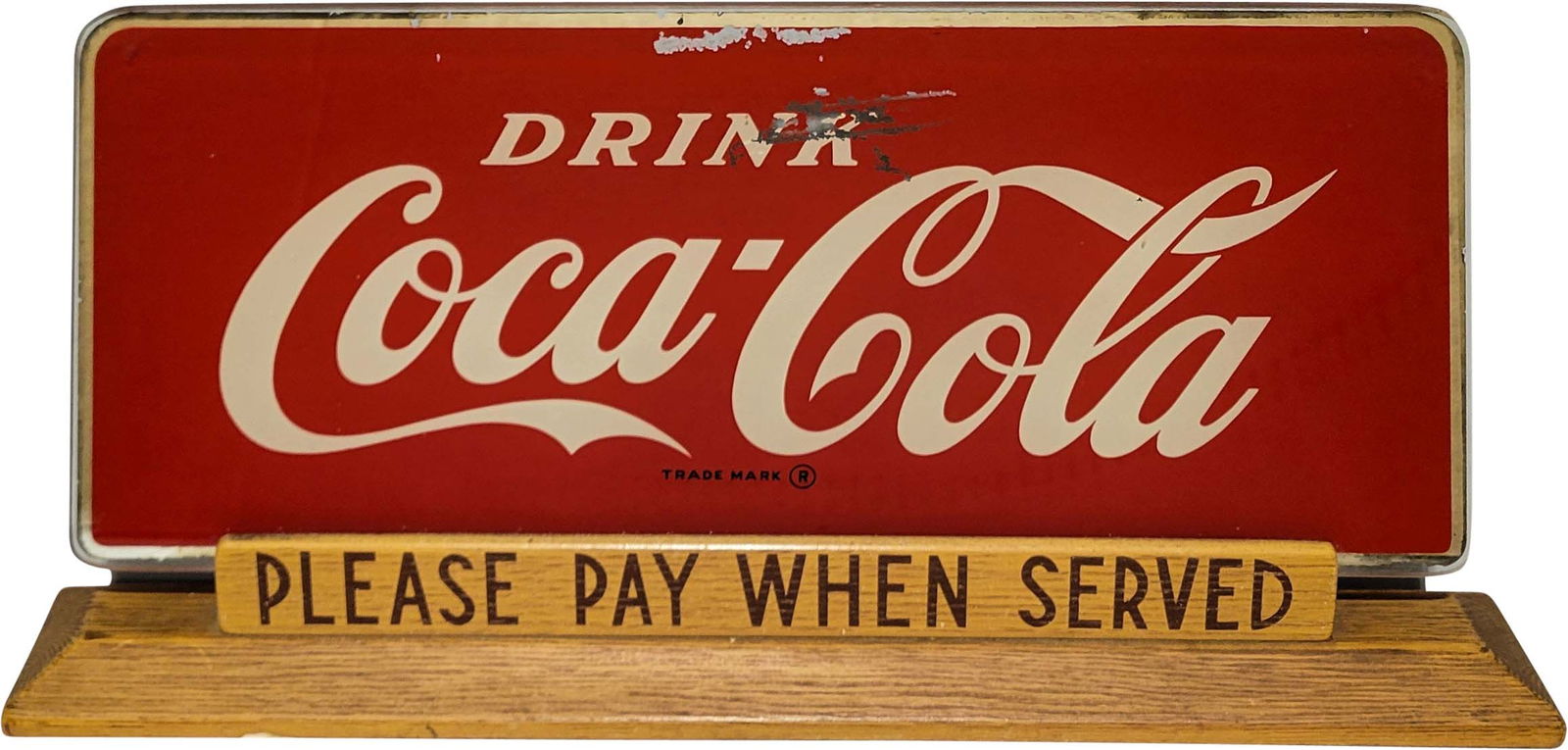 Drink Coca Cola Please Pay Cashier When Served Register/Counter Top Sign (1 of 2)