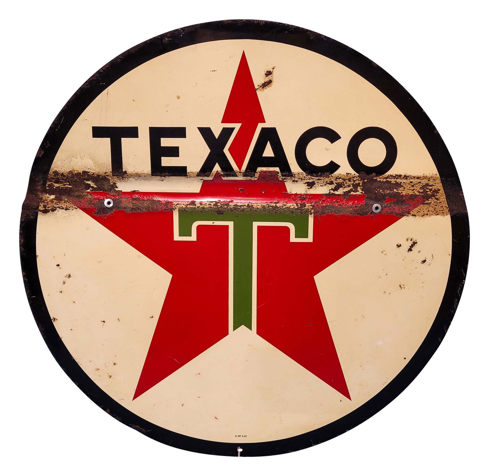 Rare 1961 Texaco 24" SST Sign "White T" (1 of 2)