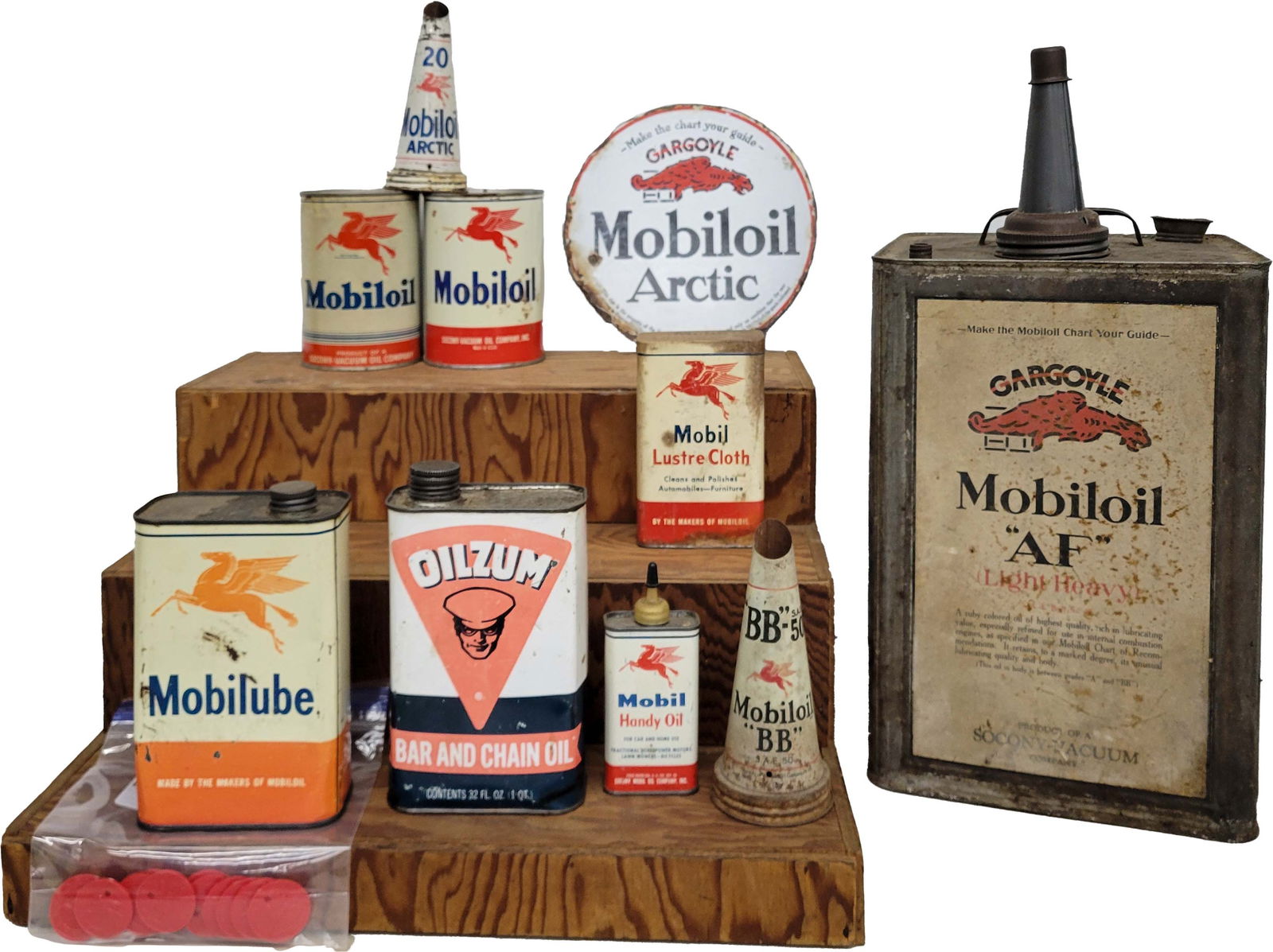 Lot of 11 misc. Mobiloil Products and Oilzum Can (1 of 3)
