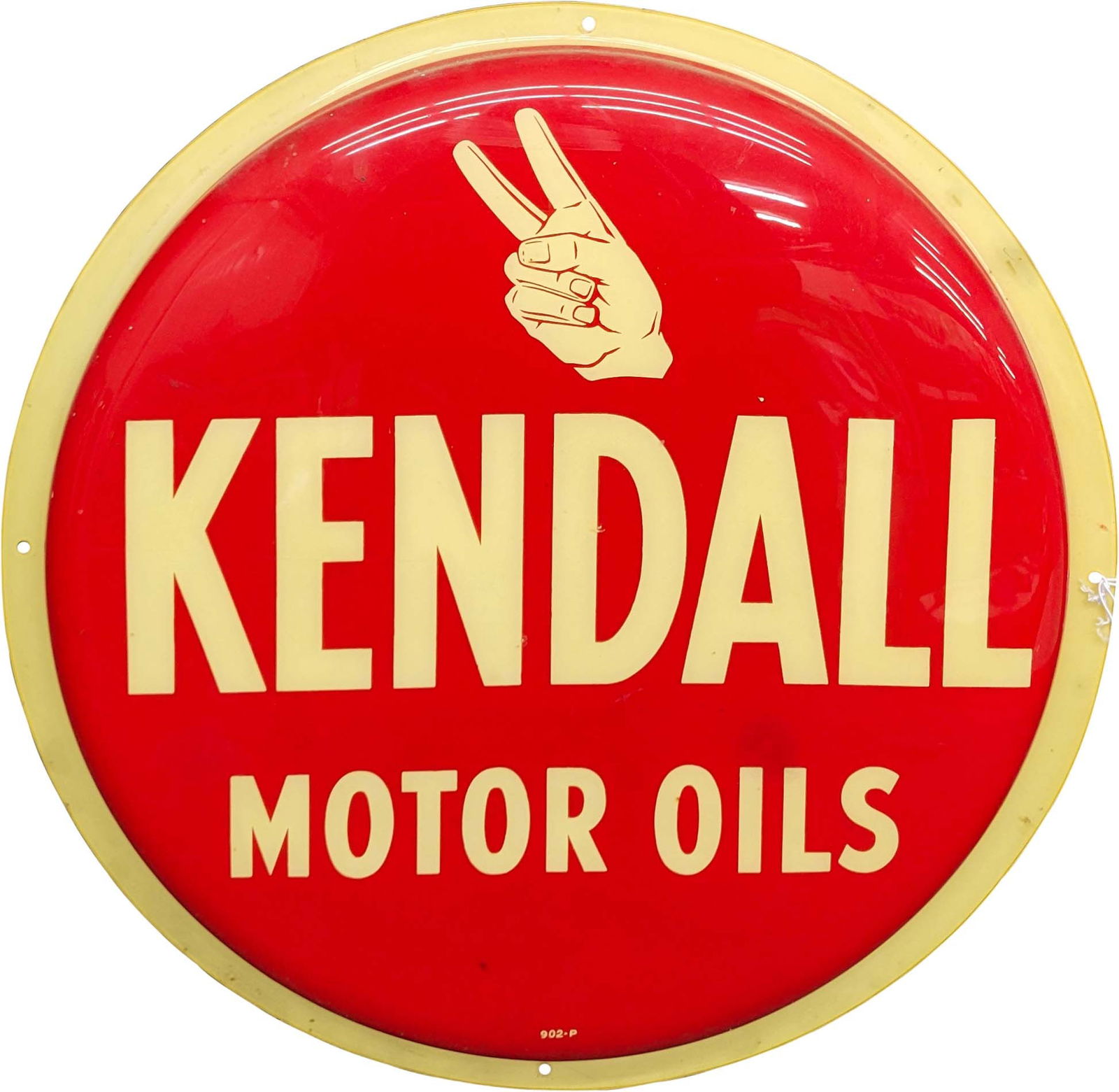 14" Kendall Motor Oils Round Plastic Sign (1 of 2)