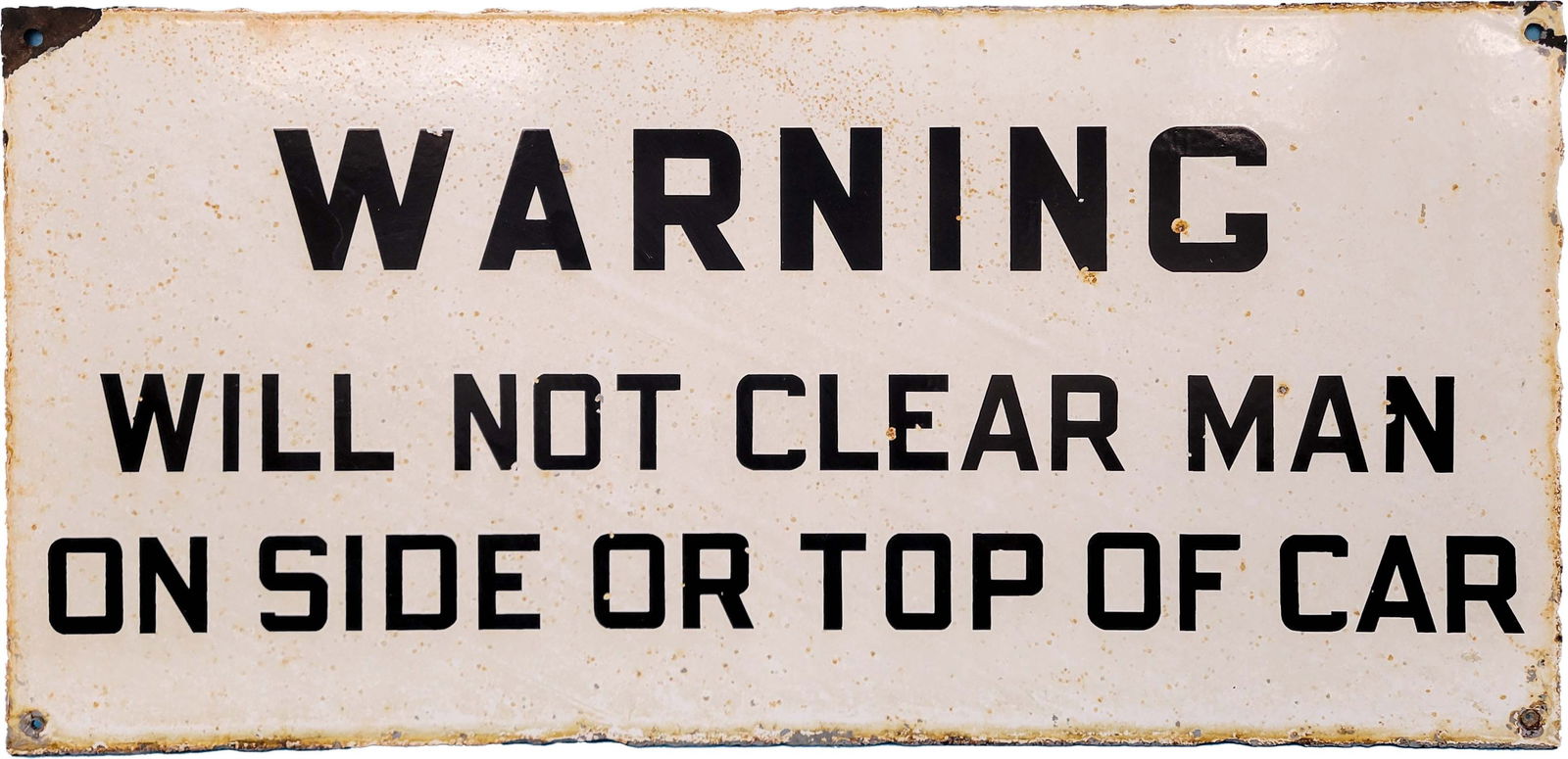 Railroad Warning Single Sided Porcelain Sign (1 of 3)