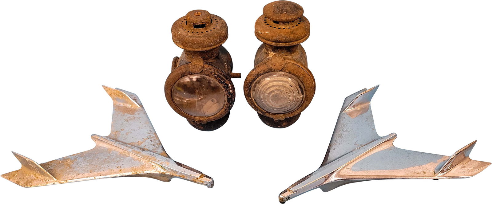 1955 Chevrolet Bel Air Hood Ornaments and 2 Early Lanterns (1 of 6)