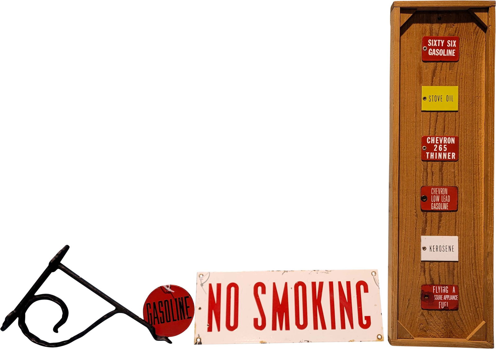 No Smoking, Gasoline, Porcelain ID Tags and Signs (1 of 2)