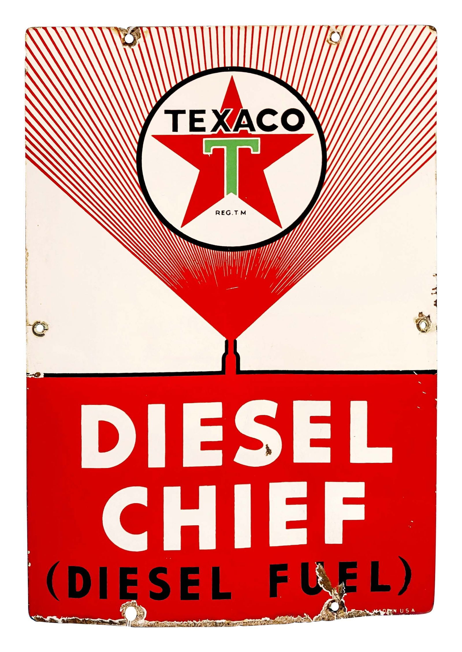 Texaco Diesel Chief SSP Gas Pump Plate Sign (1 of 2)