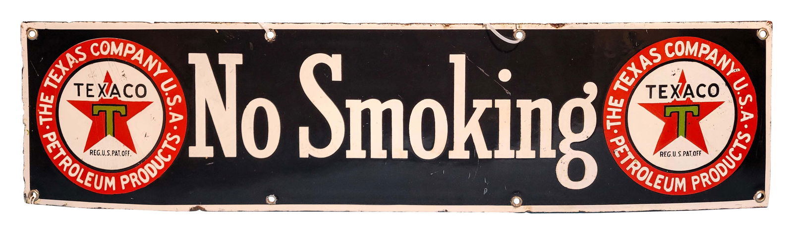 The Texas Company Texaco No Smoking SSP Sign "Black T" (1 of 2)