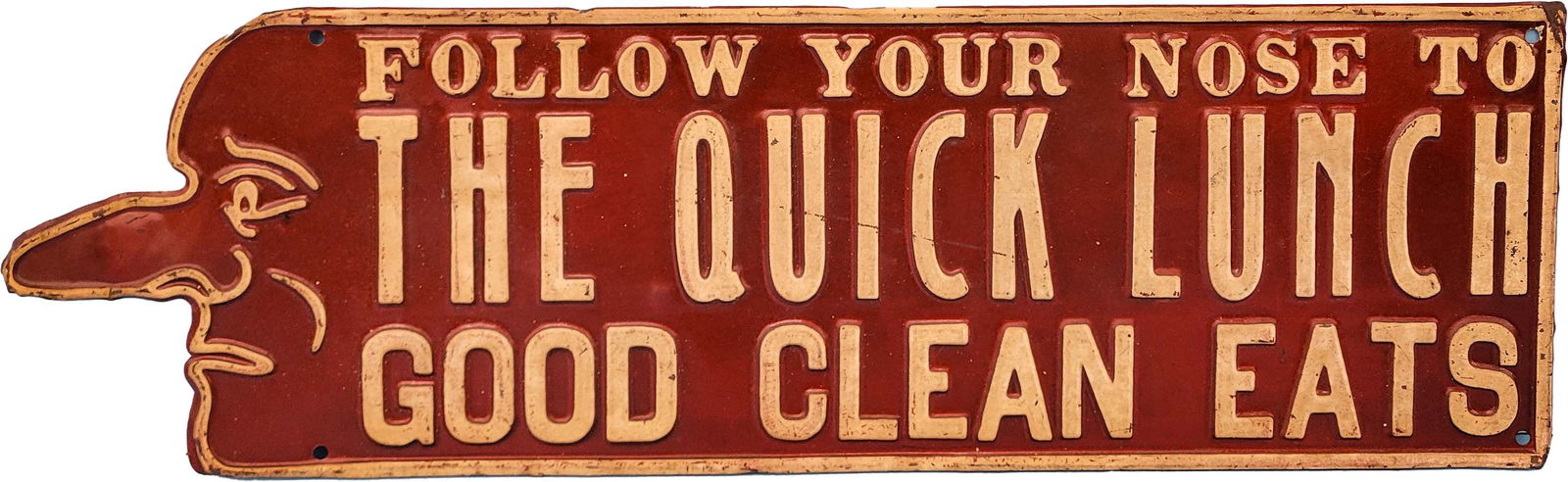 Follow Your Nose Directional Embossed Pointer Sign for The Quick Lunch (1 of 2)