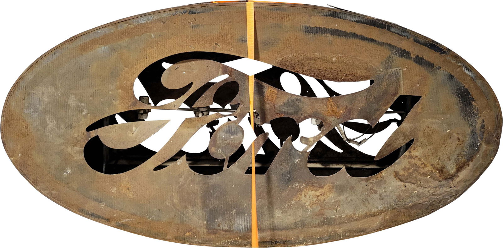 1920s Ford DST 6' Oval Lighted Milkglass Sign (1 of 2)