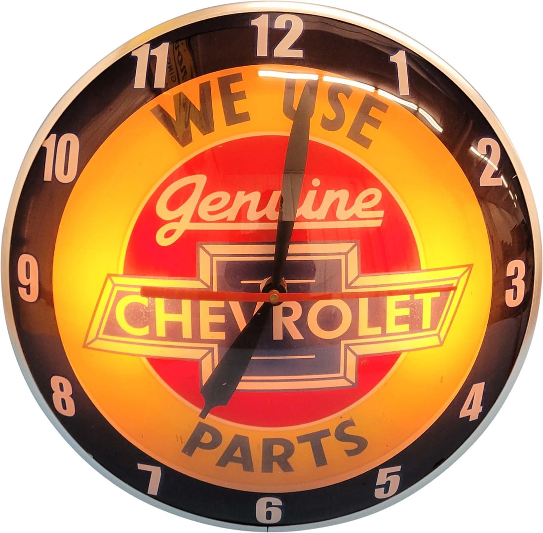 15" Chevrolet Double Bubble Electric Light Up Clock Contemporary (1 of 3)