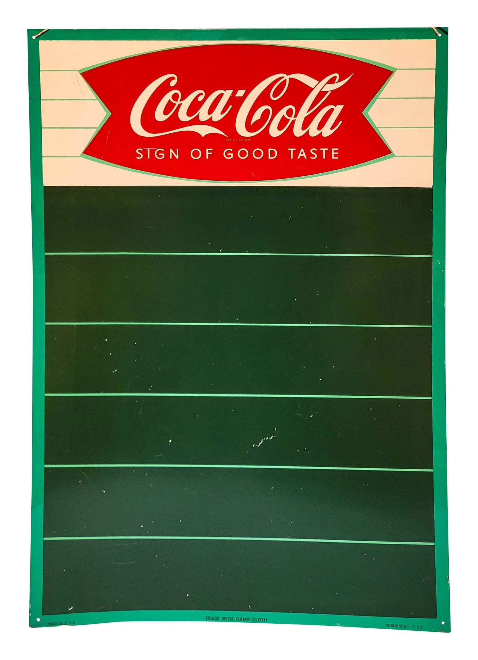 Coca-Cola Fish Tail Single Sided Metal Menu Board (1 of 2)