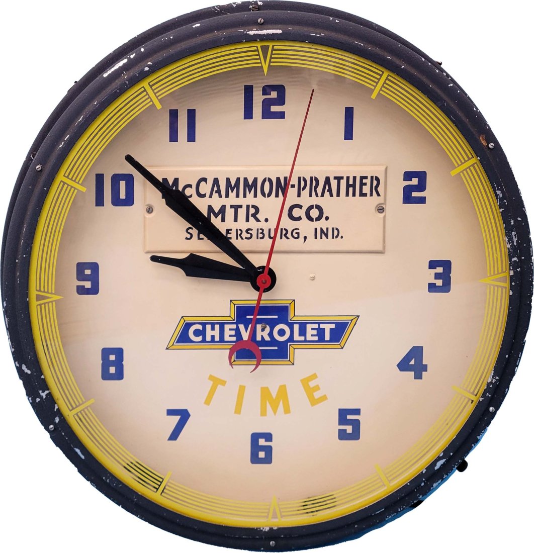 20.5" Chevrolet Dealership Neon Clock (1 of 3)