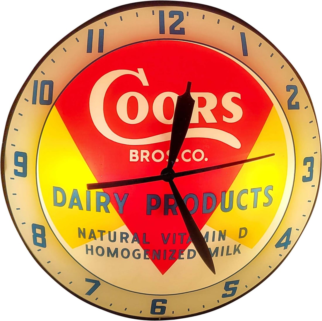 16" Coors Bros Dairy Products Double Bubble Electric Light Up Clock (1 of 3)