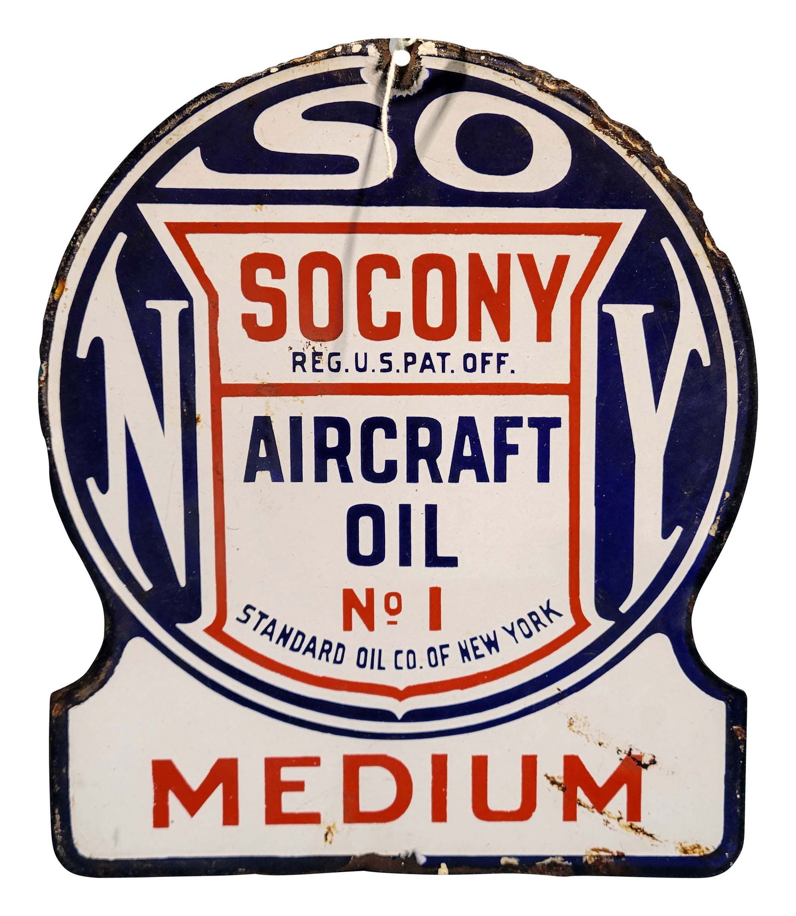 Soconoy Aircraft Oil No. 1 Medium SSP Paddle Sign (1 of 2)
