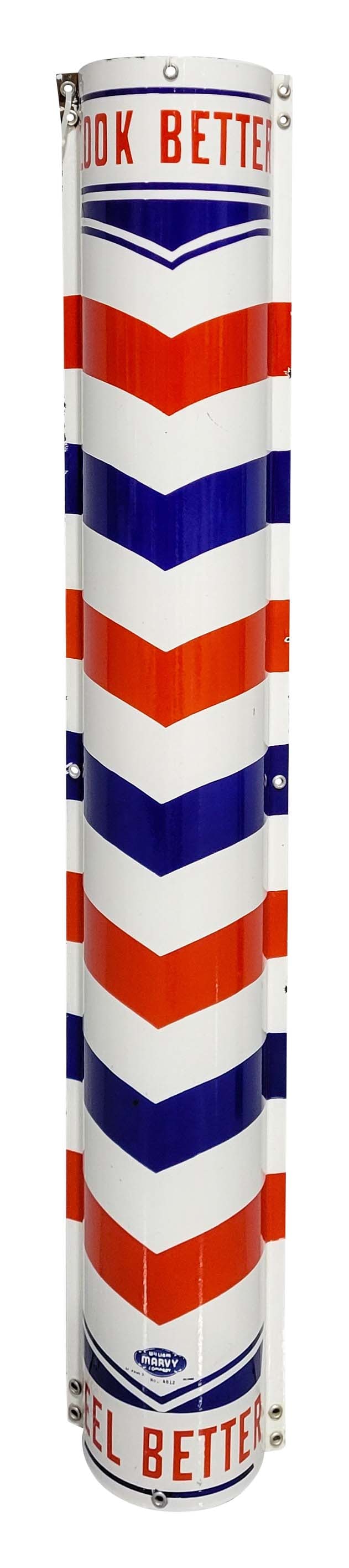 Marvy Look Better Feel Better Curved SSP Barber Pole Sign (1 of 2)