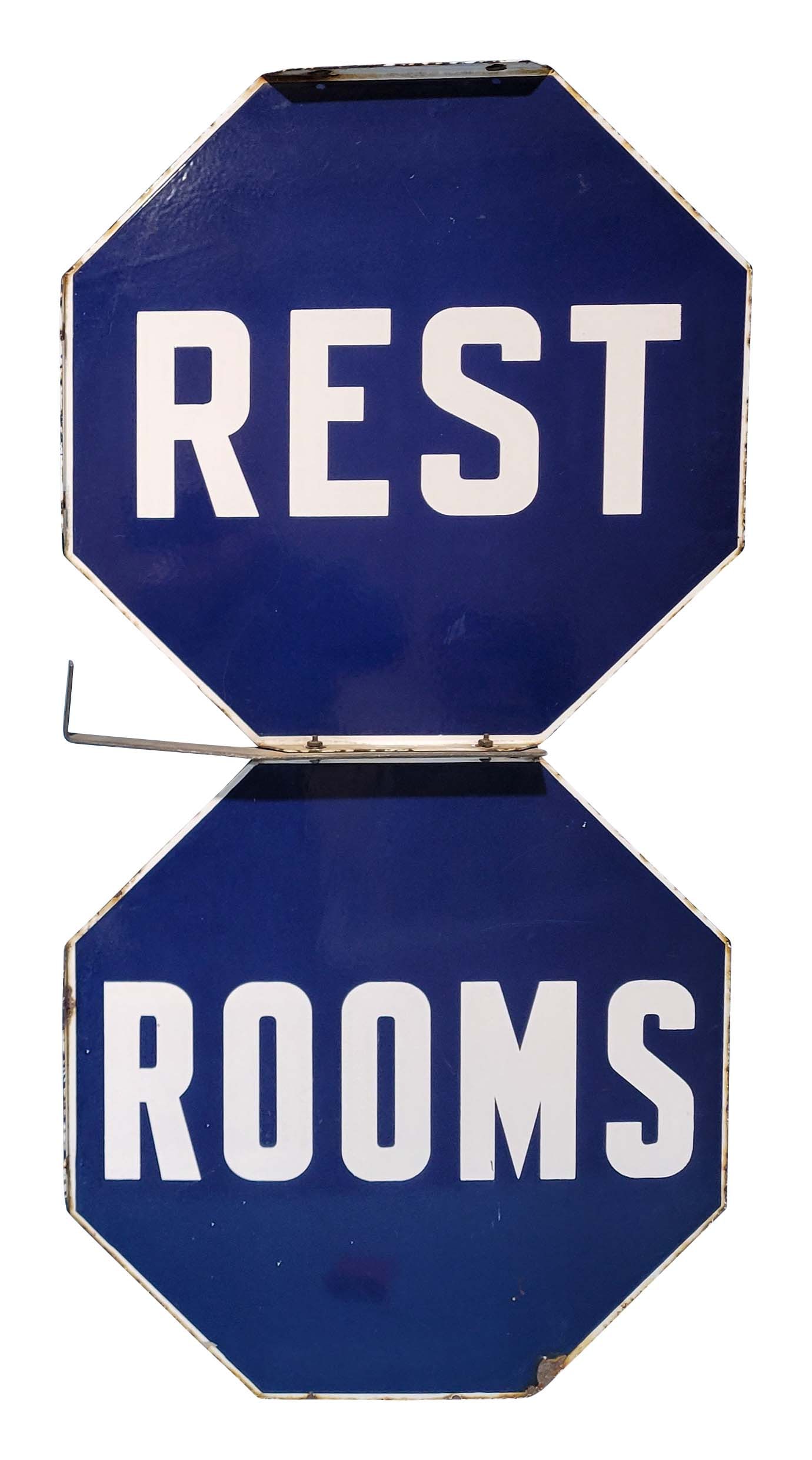 Rest Rooms Double Sided Porcelain Flange Signs (1 of 2)