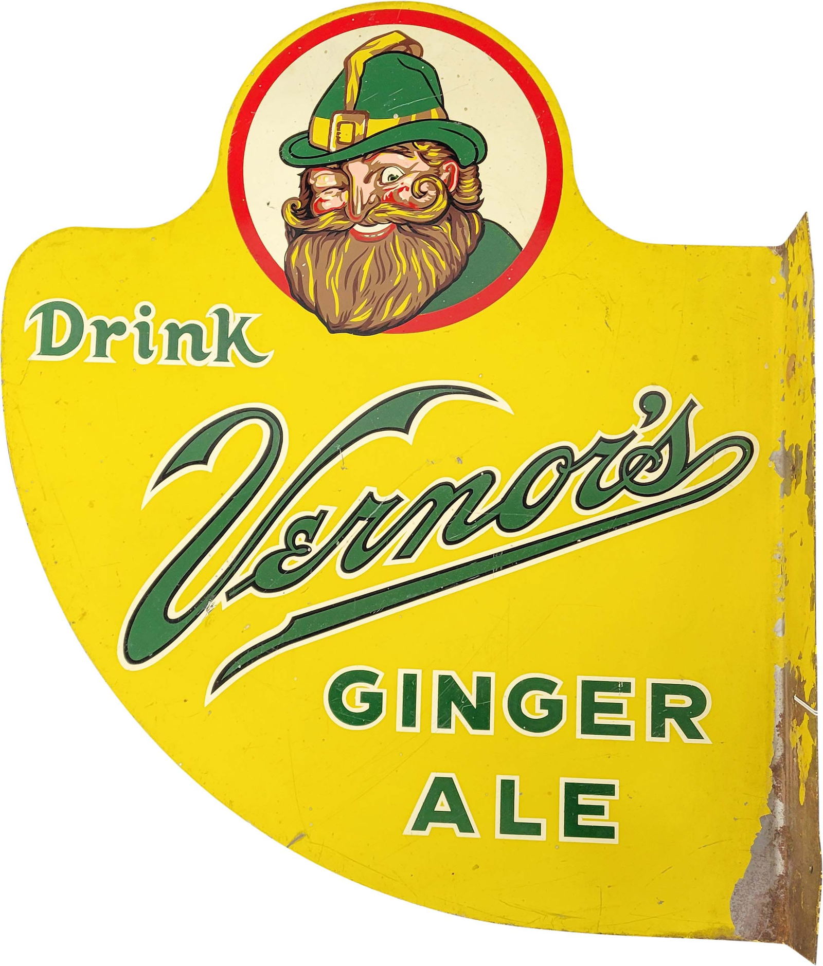 Drink Vernor's Ginger Ale Double Sided Metal Flange (1 of 2)