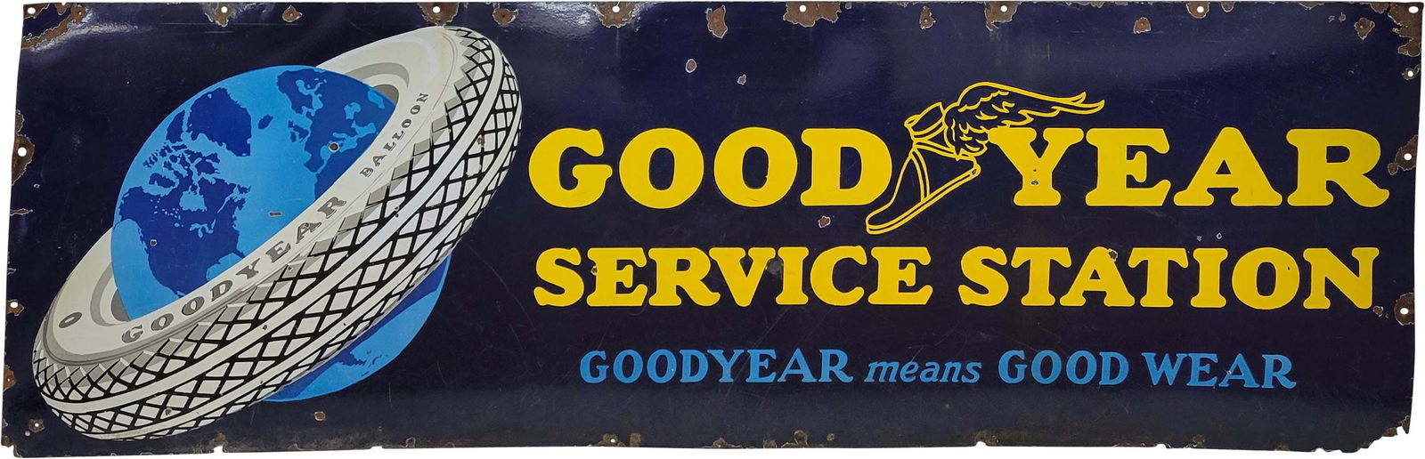 Goodyear Service Station Single Sided Porcelain Sign (1 of 2)